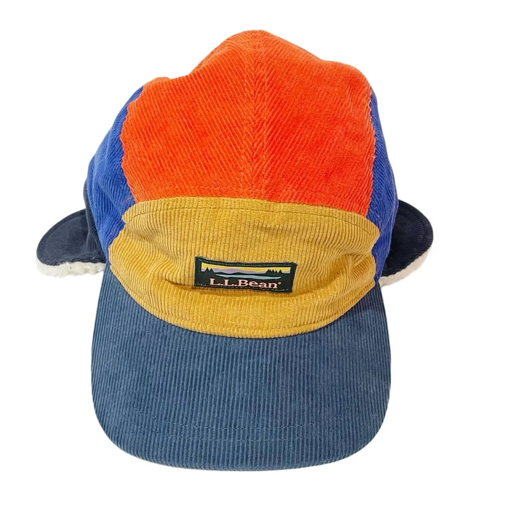 LL Bean Youth Size Medium/Large Multi Color Corduroy Trapper Hat